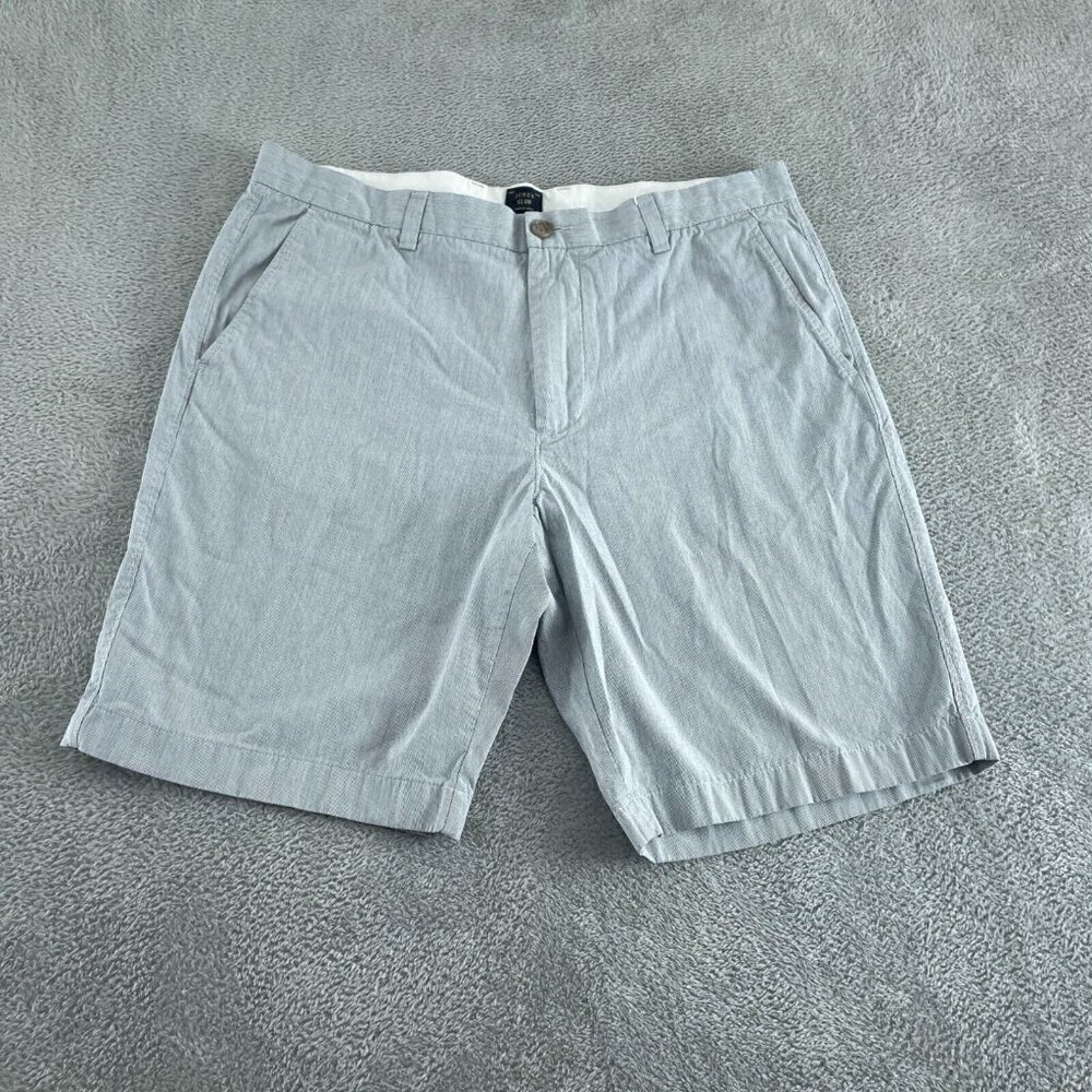 J.Crew Club Mens Blue Striped Cotton Shorts Size 36W 5240